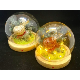 【OSTARA FLORIST 奧斯塔拉花藝】聖誕節花禮 水晶麋鹿款 共2色(永生花、聖誕節、花禮、水晶)