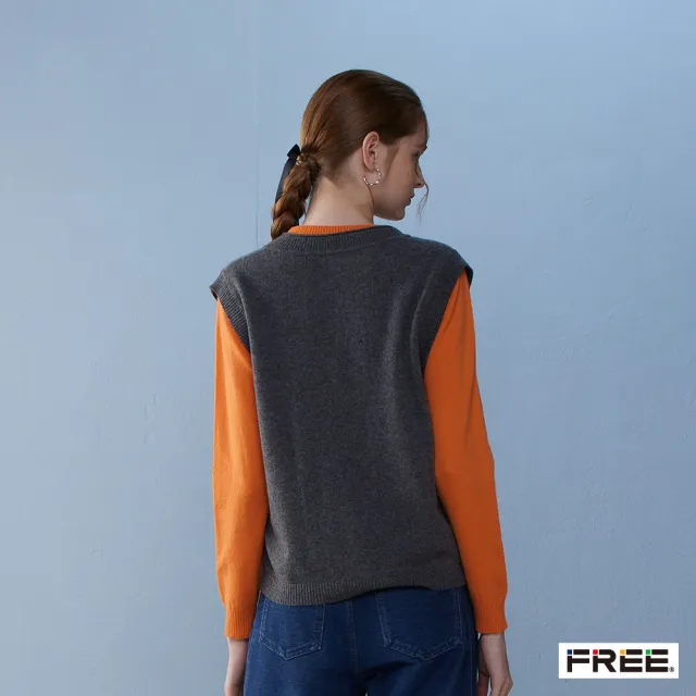 【FREE】喀什米爾V領free羊絨背心(3色)