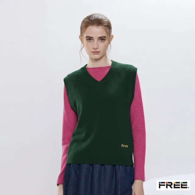 【FREE】喀什米爾V領free羊絨背心(3色)