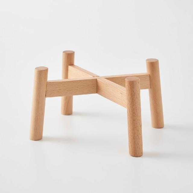 【MUJI 無印良品】限定/火石器寵物碗用木架/中