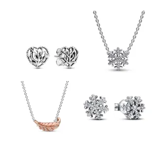 【Pandora官方直營】聖誕禮首選 | 限量絕版套組-項鏈+耳環(款式任選)