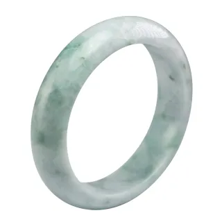 【漢石齋】天然翡翠A貨 手鐲玉鐲 飄花種 福 利 品(手圍18.4/ 版寬16.2mm)