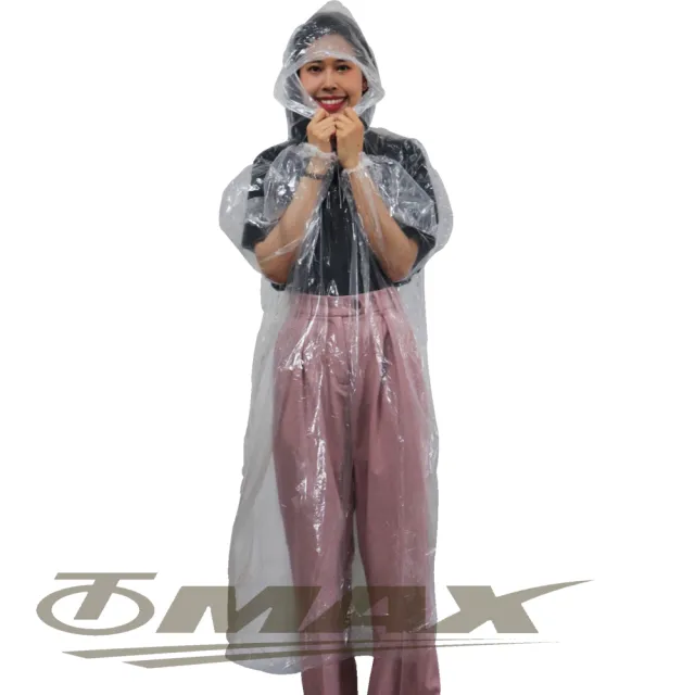 【OMAX】攜帶型輕便雨衣-30入(透明-速)