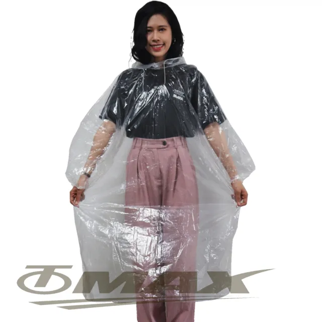 【OMAX】攜帶型輕便雨衣-30入(透明-速)