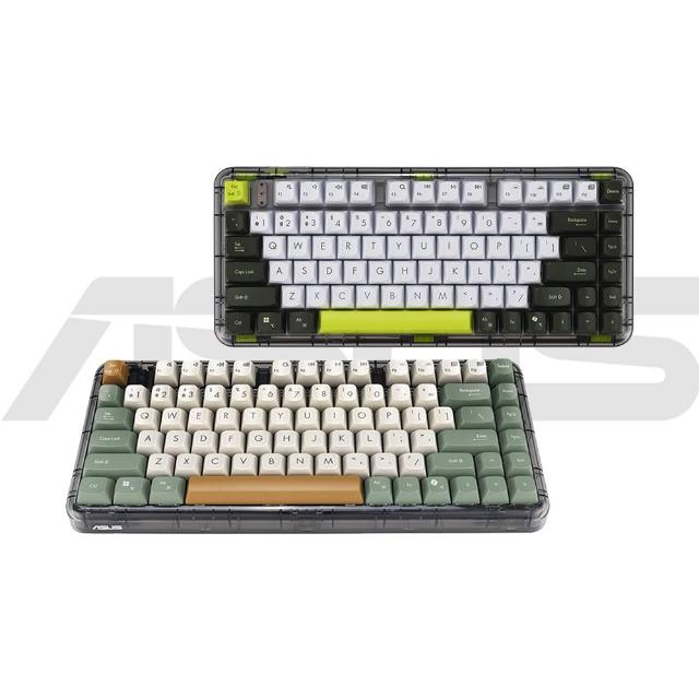 【ASUS 華碩】Jelly75 無線機械式鍵盤 KD201(曠野橙/電流綠)