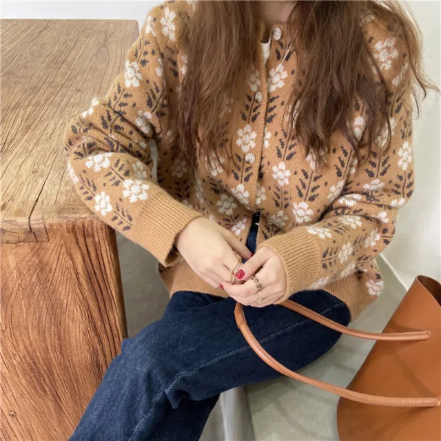 【AS 梨卡】女裝 綿羊絨 針織 毛衣 長袖 上衣 衣服 針織衫 外套 秋冬上衣 冬天衣服DR174(針織衫 外套)