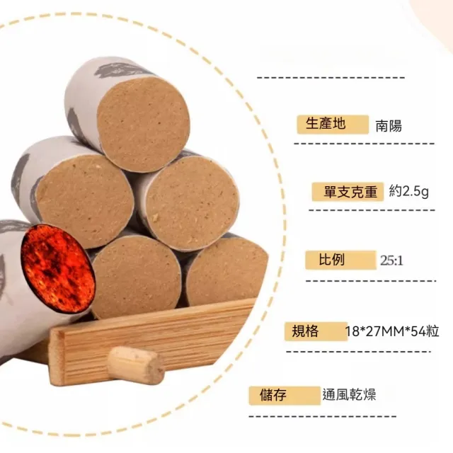 【YAOCHEN 瑤辰】金裝陳年純艾柱1.8*2.7cm*54顆(艾灸柱 艾柱 無煙艾柱 無煙艾灸)