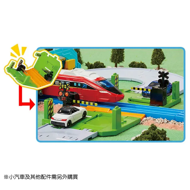 【TOMICA】交通世界  新城鎮 陸橋平交道組 可接Plarail(小汽車 場景)