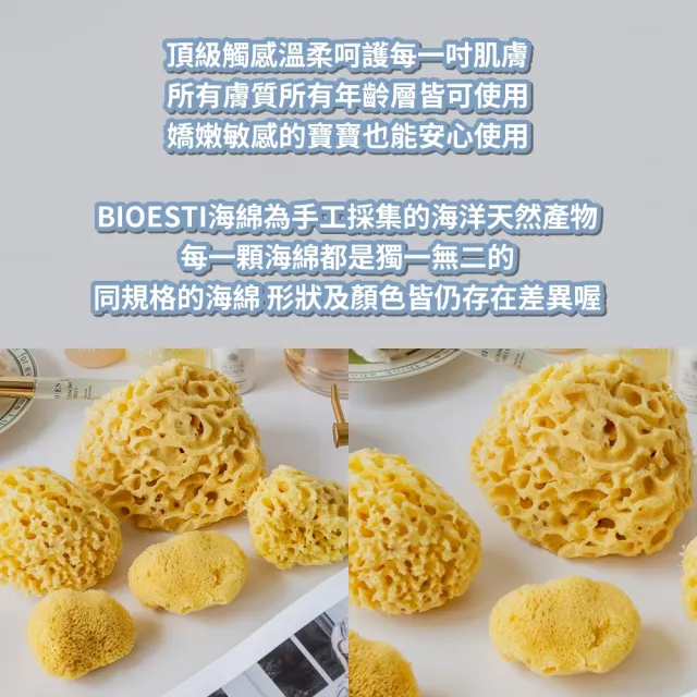 【BIOESTI】希臘地中海天然海綿蜂巢款9.5-11.5公分 一盒一入(洗臉/洗澡沐浴用)