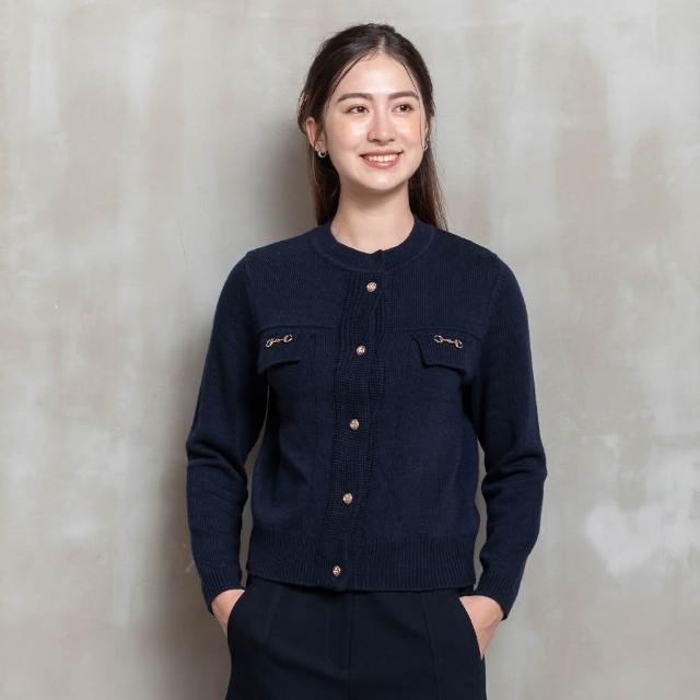 【perng yuh 芃諭名品】日常感動 鍊飾 羊毛 針織開襟衫(2025 AW Collection｜4C秋冬新品上市)