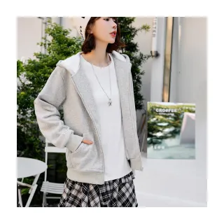 【OB 嚴選】柔軟絨毛素色拉鍊連帽外套 《EA3917》