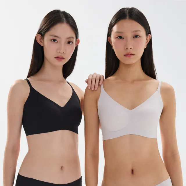 【24HRS】2件組－萊卡款 親膚無痕 內衣(無鋼圈內衣 女內衣 女內著 呼吸裸感 背心式)