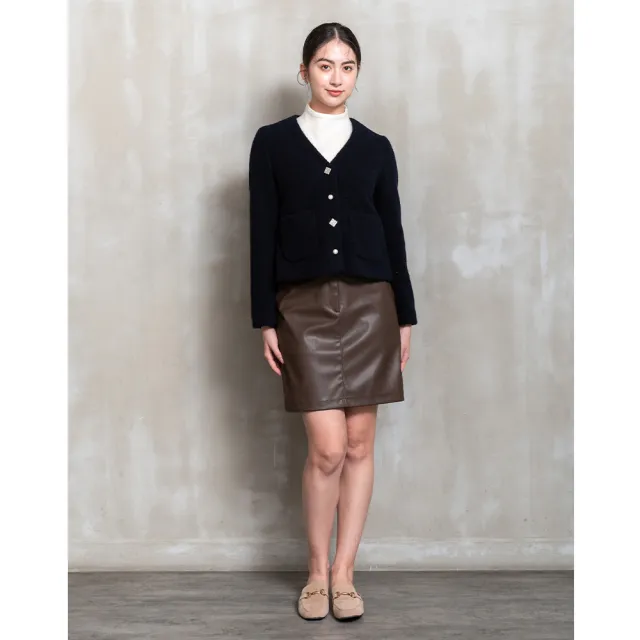 【perng yuh 芃諭名品】恬感維度 毛圈針織布 V領外套(2025 AW Collection|4C秋冬新品上市)