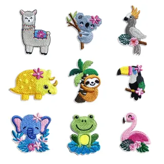 【QOQ】動物貼布 刺繡貼布/可愛彩色卡通動物圖樣刺繡貼布 DIY材料 衣物補丁 熱熔膠款(9款任選)