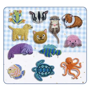 【QOQ】生物貼布 刺繡貼布/可愛卡通生物圖樣刺繡貼布 DIY材料 衣物補丁 熱熔膠款(15款任選)