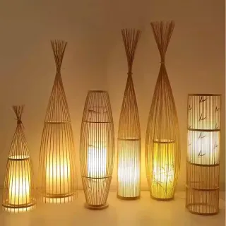 【諾必行】新中式復古竹藝落地燈(竹制氛圍燈 裝飾燈 臥室燈 暖光 擺飾燈)