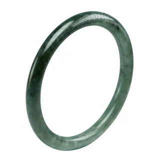 【漢石齋】天然翡翠A貨 圓條手鐲玉鐲 飄花種(手圍19.2/ 版寬7.4mm)
