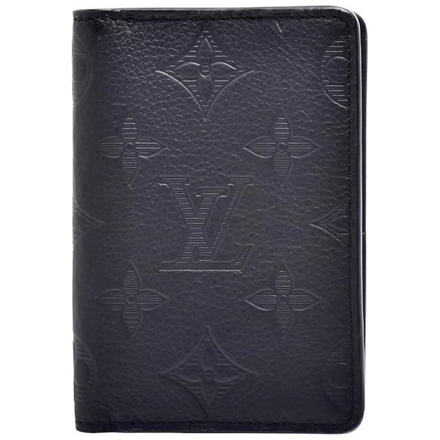 【Louis Vuitton 路易威登】M62899 經典Monogram圖案壓紋小牛皮對折卡夾(黑色)