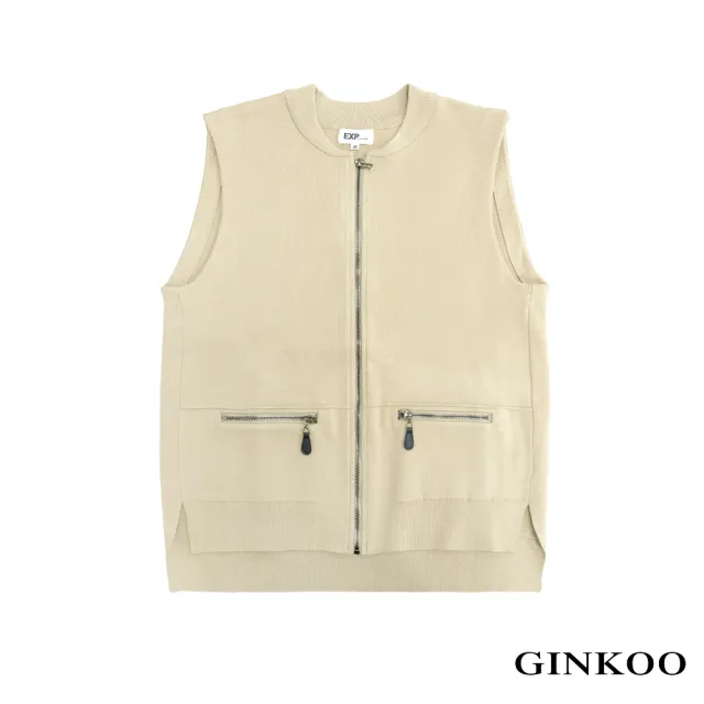 【GINKOO 俊克】拉鏈針織背心外套