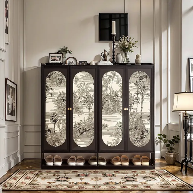 【Quality 聚家】鞋櫃 鞋子收納櫃 防塵櫃 玄關櫃 入戶置物架（四門）(可拆卸隔板/承重強/加高櫃腳)