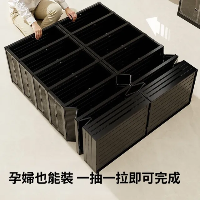 【Quality 聚家】折疊鞋櫃 透明鞋架 鞋櫃 收納櫃 磁吸櫃(44*35*118CM/強韌抗壓/密封防塵/透明門板)