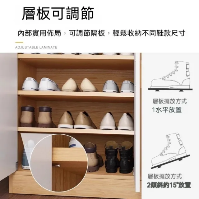 【銘利萊】鞋櫃家用 收納櫃一體 靠牆玄關櫃 入戶室內多層鞋架(四門單格款 60*30*150)