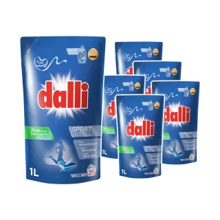 【Dalli德國達麗】機能衣物超濃縮酵素洗衣精補充包1Lx6(除臭除菌/去除汗臭/護纖/運動衣)