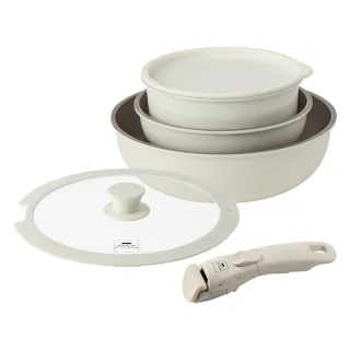 【CorelleBrands 康寧餐具】WORLD KITCHEN 鑄造鈦不沾鍋具六件組(18cm湯鍋+蓋/20cm平煎/26cm深煎+蓋/手柄)