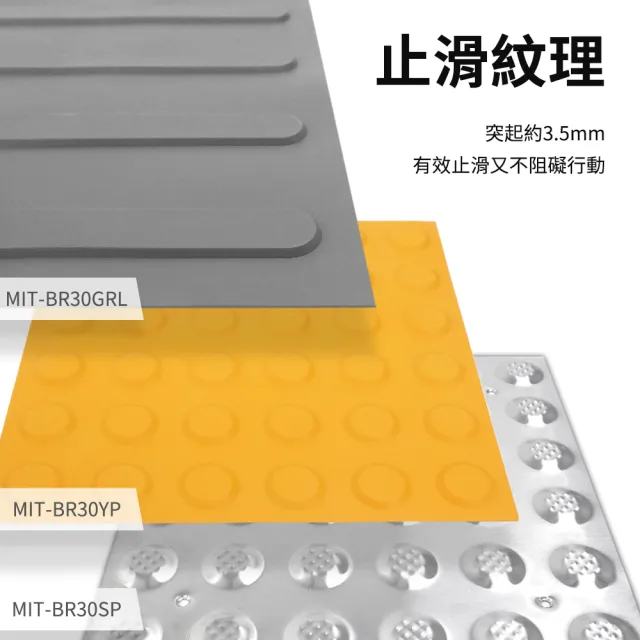 【楠科太太】黃色條狀/點狀 無障礙設施地磚 導盲磚 盲人磚 指路磚 導引磚 618-BR30Y(地磚 防滑路面貼)