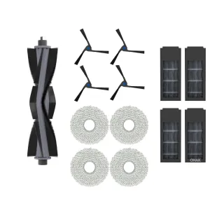 【CHAK】ECOVACS科沃斯DEEBOT X2 OMNI/ X2 COMBO副廠掃地機配件超值組(主刷×1 邊刷×4 濾網×4 拖布x4)
