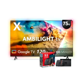 【Philips 飛利浦】75型 4K Mini LED 120Hz Google TV 智慧顯示器★下單抽爽吃麥當勞30天(75PML9109)