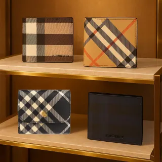 【BURBERRY 巴寶莉】格紋8卡/6卡短夾/翻蓋短夾(多款選)