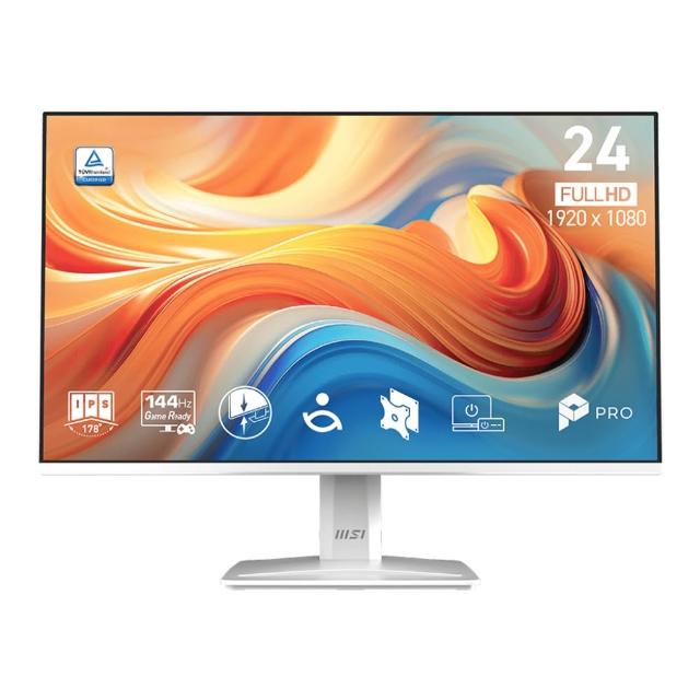 【MSI 微星】PRO MP243W E14 24型 IPS 16:9 144Hz 護眼螢幕(FHD/1ms MPRT/內建雙喇叭)