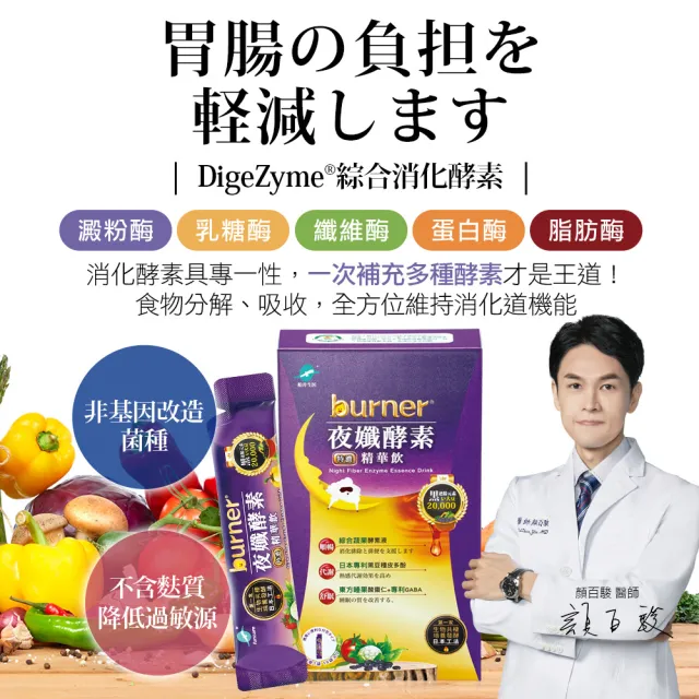【船井burner倍熱】夜孅酵素精華飲2盒(共20包 王彩樺、專科醫師共同推薦)