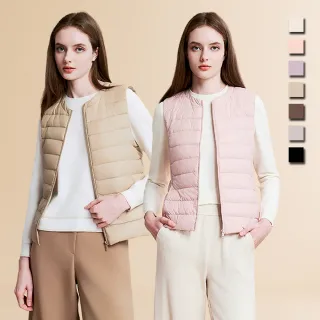 【TOWN’WEAR 棠葳】2.0可攜式極輕保暖修身羽絨背心 7色(中大尺碼/高含絨/防潑水/拉鍊/口袋/防風/短版)