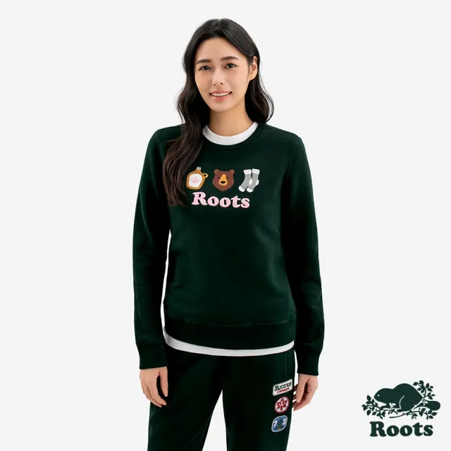 【Roots】Roots女裝- WINTER WONDER 圓領上衣(深綠色)
