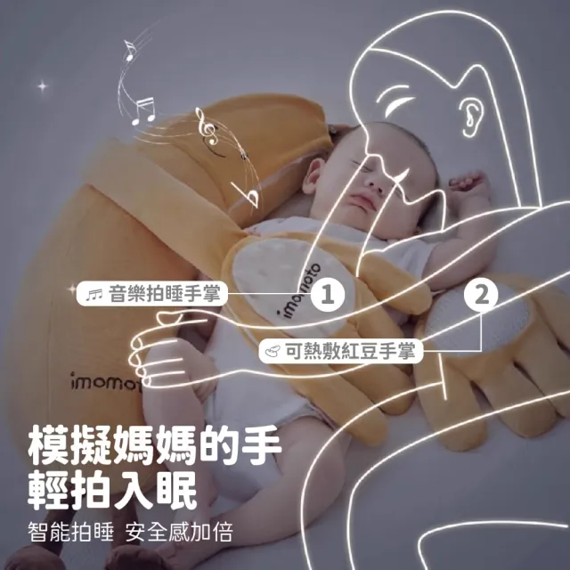 【Mibobebe】自動拍打哄睡寶寶玩偶 嬰兒安撫手掌(寶寶防驚跳安撫玩偶 哄睡手掌 哄睡娃娃 安撫神器)