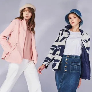 【KERAIA 克萊亞】韻彩遊蹤雙面穿風衣抽繩外套(兩款四色；M-XXL)