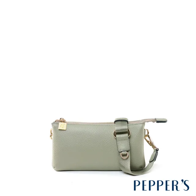 【PEPPER’S】交換禮物 CUBE 真皮雙層拉鍊隨身小包 - 薄荷綠/午夜藍(隨身小包 真皮)
