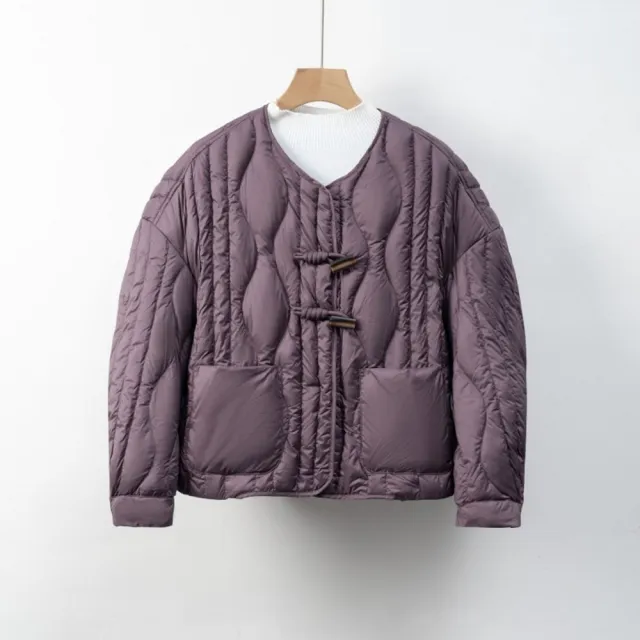 【巴黎精品】頂級真羽絨外套90%鴨絨羽絨衣秋冬(簡約波浪女外套3色n1lw62)