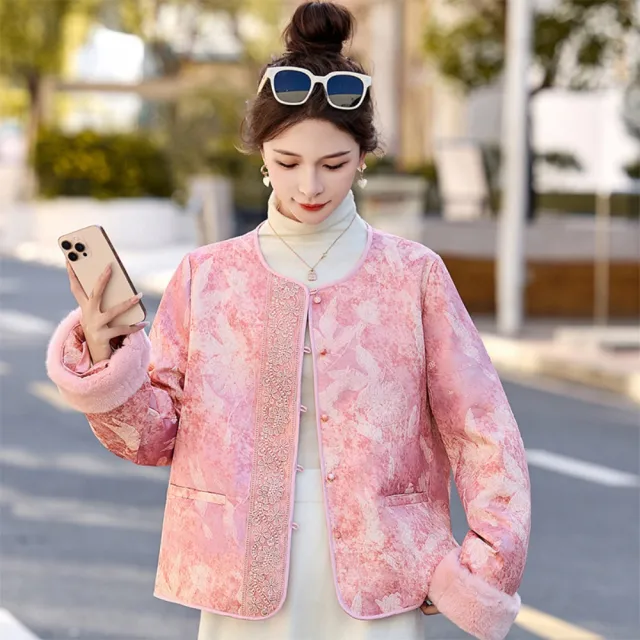 【巴黎精品】頂級真羽絨外套狐狸毛袖新中式90%白鴨絨羽絨衣寬鬆上衣秋冬女裝(提花釘珠n1mh47)