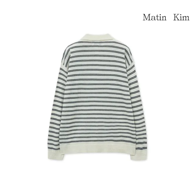 【MATIN KIM】官方旗艦 心形LOGO翻領條紋上衣(多)