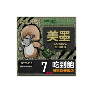 【鴨嘴獸 旅遊網卡】T-mobile 美國吃到飽 墨西哥 5GB 7天(高流量 網卡 可熱點分享)