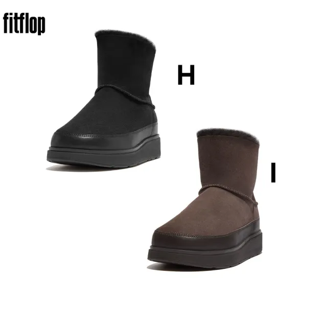 【FitFlop】F-MODE 皮革/麂皮/羊毛厚底切爾西靴-女(多色)