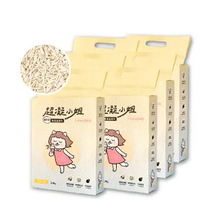 mo獨家【超凝小姐】益生菌消臭條型豆腐砂/貓砂2.4kg—淡雅奶香6入組(貓砂盆清潔/根除臭源/低粉塵/豆腐砂)
