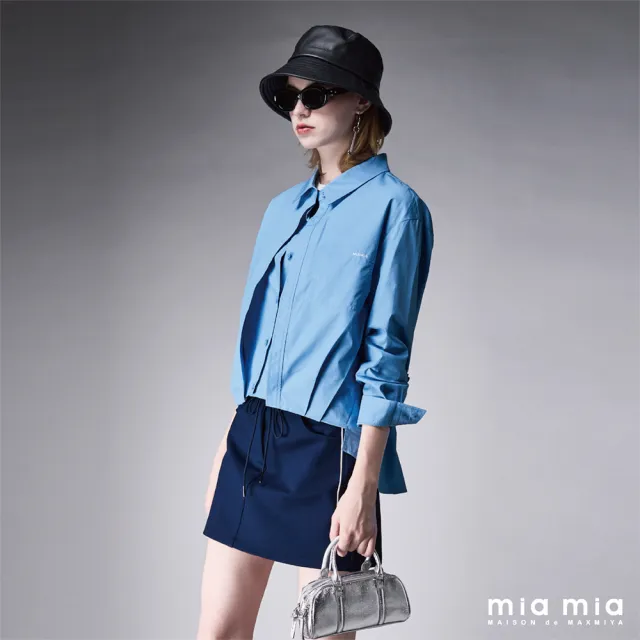 【mia mia】假兩件式刺繡襯衫