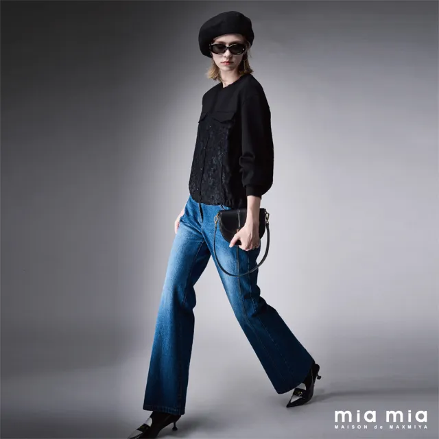 【mia mia】修身剪裁喇叭牛仔褲