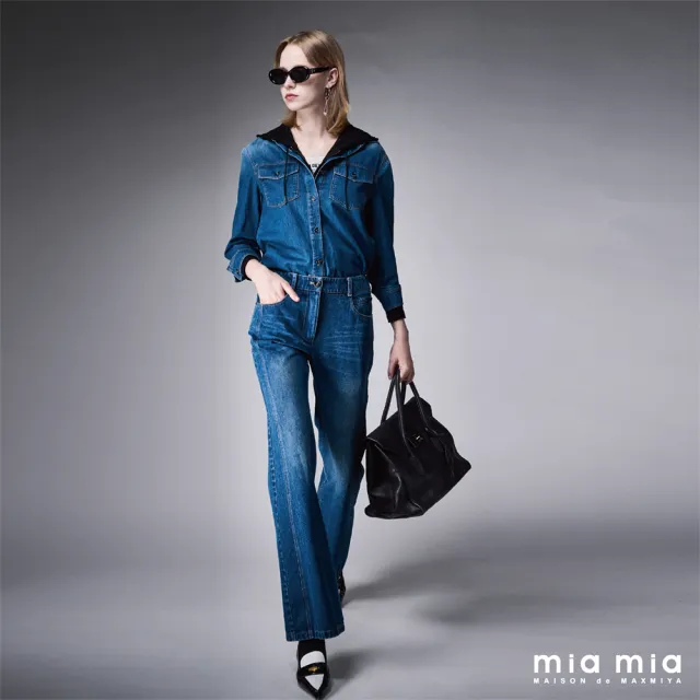 【mia mia】修身剪裁喇叭牛仔褲