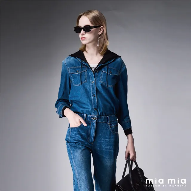 【mia mia】貼袋漸層刷色牛仔襯衫