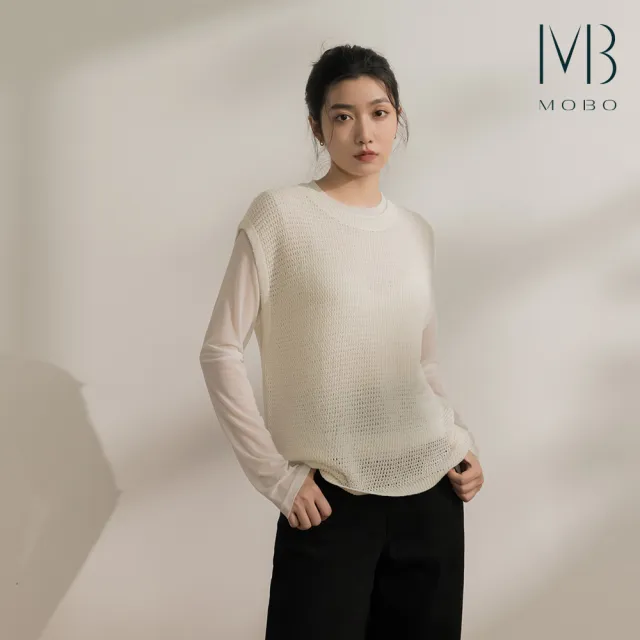 【MO-BO】慵懶美透視感針織背心